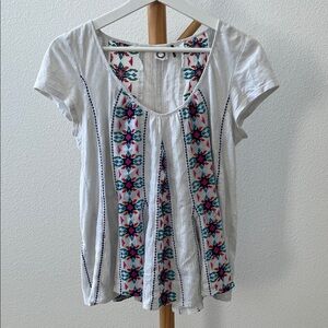 Floral Embroidered White Blouse